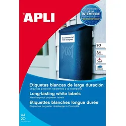 agipa Wetterfeste Folien-Etiketten, Durchmesser 30 mm, weiß