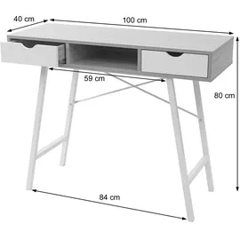 Mendler HWC-E92 Konsolentisch 100x40xcm weiß