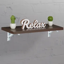 Relaxdays Regalträger 4er Set, klappbare Regalhalterung, für die Wand, Regalwinkel, Metall, HxBxT: 11 x 3 x 20 cm, weiß