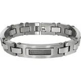 ZEEme Stainless Steel Armband Edelstahl poliert matt mit Stahlseil 21,5cm lang