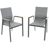 Green Spirit Melbourne Gartenstuhl 56 x 120 x 175 cm grau 2 St.