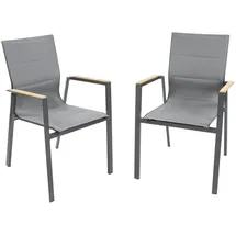 Green Spirit Melbourne Gartenstuhl 56 x 120 x 175 cm grau 2 St.