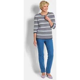 GOLDNER Strickpullover im Ringel-Look Blau 44