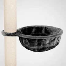 Happy Pet HAPPYPET Universal XL Liegemulde für Kratzbaum Ø 40cm, Große Schlafmulde, Stabiler Metallrahmen, 440g Plüsch, Ersatz-Liegemulde belastbar bis 15kg, Anthrazit