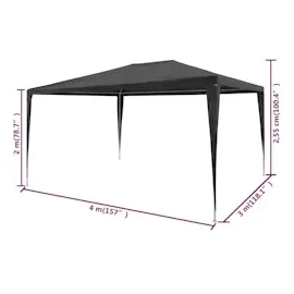 vidaXL Partezelt 4 x 3 m Anthrazit