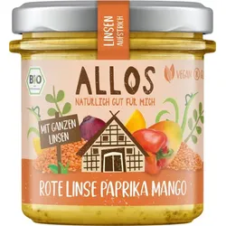 Allos Linsen-Aufstrich Rote Linse Paprika Mango bio