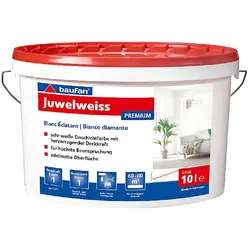 Baufan Juwelweiss 10 L, edelmatte Dispersionsfarbe, hochdeckende Wandfarbe in Weiß