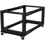 Startech 8HE 4-Pfosten Server Rack, 19 Zoll Open Frame Serverrack, 101cm Montagetiefe, 544kg Traglast, mobil oder Bodenmontage