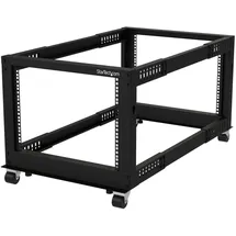 Startech 8HE 4-Pfosten Server Rack, 19 Zoll Open Frame Serverrack, 101cm Montagetiefe, 544kg Traglast, mobil oder Bodenmontage