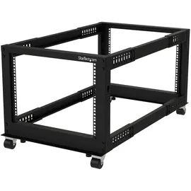 Startech 8HE 4-Pfosten Server Rack, 19 Zoll Open Frame Serverrack, 101cm Montagetiefe, 544kg Traglast, mobil oder Bodenmontage