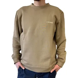 STONES Herren Pullover 400gsm Rundhals-Ausschnitt im Oversize Schnitt und aus Baumwolle Hell-Braun - S