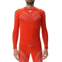 UYN Funktions-Langarmshirt Natyon 3.0 Schweiz/Switzerland Turtle Neck enganliegend Unterwäsche rot Herren