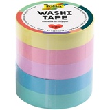 Folia Washi Tape UNI PASTELL Deko-Klebeband matt 10,0 mm x 10,0 m 5 Rollen