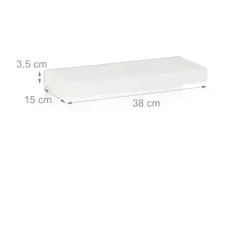 Relaxdays Wandregal 3er Set 38 x 15 cm Weiß