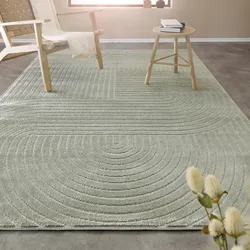 Outdoorteppich WECON HOME "Bacalar", grün (salbei grün), B:200cm H:5mm L:280cm, Polypropylen, Teppiche, Innen & Außen, robust, pflegeleicht, 3D-Optik, wetterfest, waschbar
