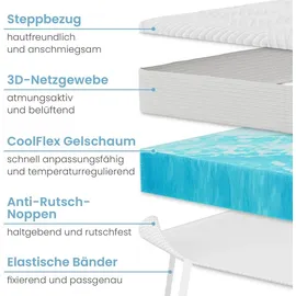 eloneo Gel Topper 5 cm hoch 180 x 200 cm weiß