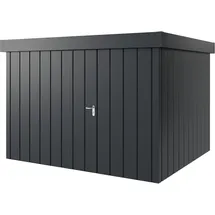 hörmann stauraumsysteme Hörmann Metall-Gerätehaus Juno mit Flachdach B 310 x 262 cm (JFD 13) Motiv Modern (mit schmalen Lamellen) Einzeltür Türanschlag links Anthrazitgrau (RAL 7016)