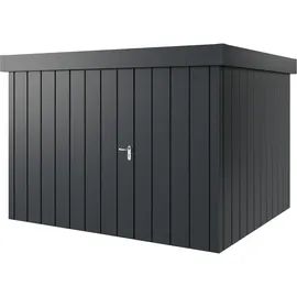 hörmann stauraumsysteme Hörmann Metall-Gerätehaus Juno mit Flachdach B 310 x 262 cm (JFD 13) Motiv Modern (mit schmalen Lamellen) Einzeltür Türanschlag links Anthrazitgrau (RAL 7016)