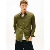 Tommy Hilfiger Tommy Jeans Herren, Hemd, Original Stretch Slim Fit, grün (Dark Greenery), XXL