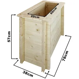 TIMBELA Hochbeet 78 x 38 x 57 cm Beige