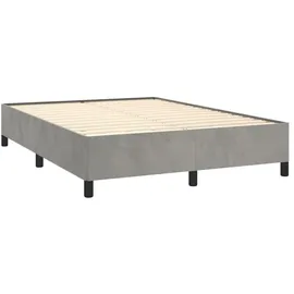 vidaXL Boxspringbett mit Matratze Hellgrau 140x200 cm Samt vidaXL