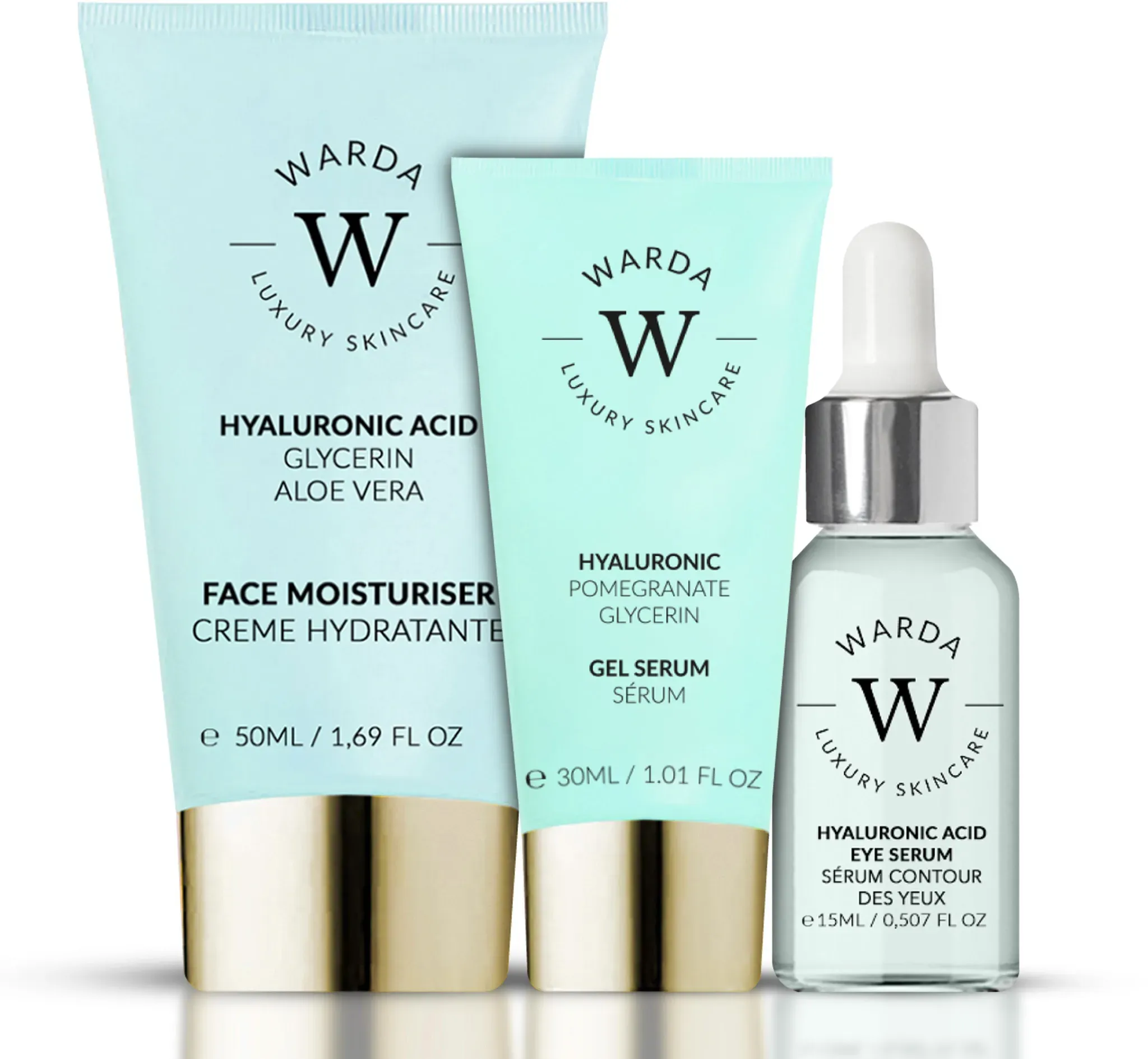 Warda skincare Hyaluron Gesichtspflege Trio Anti-Aging 95 ml Unisex