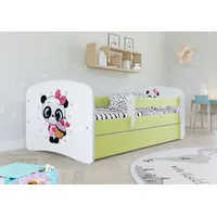 Sellbee Kinderbett Jugendbett 70x140 cm Grün mit Matratze Rausfallschutz