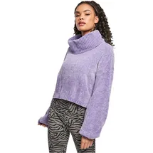URBAN CLASSICS Turtleneck Chenille Sweatshirt Blue Lavender M