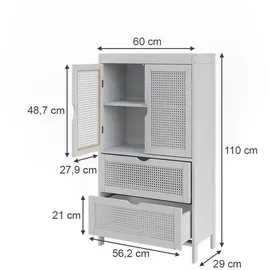 Vicco Midischrank Liora 60 x 110 cm Weiß