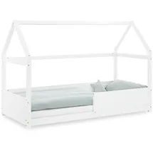Homestyle4u Hausbett 90 x 200 cm Kiefer massiv weiß