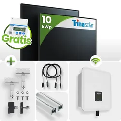 10 kWp FoxEss PV-Anlage 22x Trina 445Wp Glas-Glas Fullblack inkl. Smart Meter
