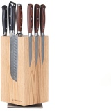 Hanseküche Messerblock magnetisch ohne Messer – Hochwertiger, drehbarer Messerhalter aus edlem Eichenholz, hochwertiges Messerbrett mit Magnet (Rotierend)