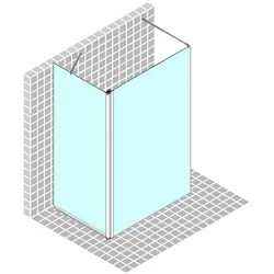 Breuer Entra Walk-In Seitenwand mit festem Element über Eck freistehend 80 / 100 cm, mit  CER+ Beschichtung
