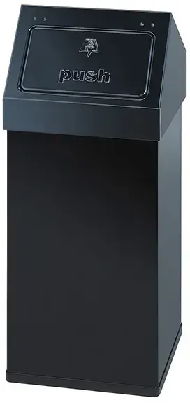 Mülleimer Carro-Push 55 L Schwarz Mülleimer mit Push-Deckel, feuerfest