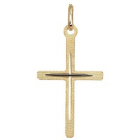 NKlaus Kreuzanhänger Kreuz Kettenanhänger 333 Gold Gelbgold diamantiert (1 Stück)