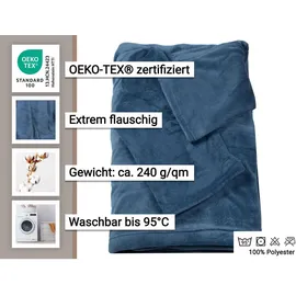 ZOLLNER Kuscheldecke 170 x 200 cm Blau
