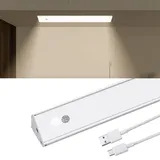 HOTUT Unterbauleuchte Küche LED, 30cm Dimmbare Led Lichtleiste mit Berührungslosem Sensor, Kleiderschrank Beleuchtung, USB Wiederaufladbar schrankleuchte für Werkbänke, Schreibtische und Vitrinen