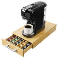 Navaris Bambus Kaffeekapseln Aufbewahrungsbox - Stilvolle und stabile Kapselhalter