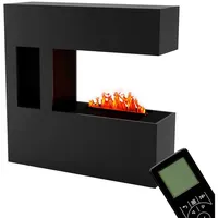 GLOW FIRE Elektrokamin Schiller Pocket Wasserdampf Kamin, Elektrischer Kamin, Wasserdampfkamin mit 3D Feuer und Knisterfunktion schwarz