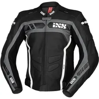 IXS RS-600 1.0 Lederjacke Schwarz/Grau/Weiß 50