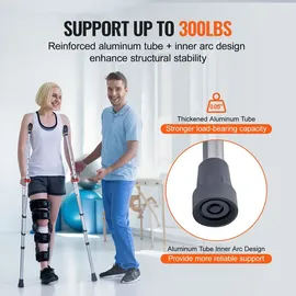 Vevor Unterarmgehstützen 13-stufig höhenverstellbar grau