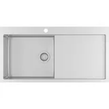 Ausmann Oder Blue große Edelstahlspüle 100x51cm, flächenbündig und Oberflächen-Einbau, mit Abtropffläche 1208957124