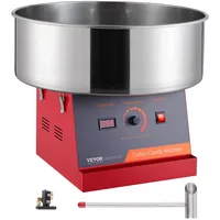 Vevor Elektrische Zuckerwattemaschine, 1000 W Zuckerwattegeräte, Kommerzielle Zuckerwattemaschine mit Edelstahlschüssel & Zuckerlöffel, Perfekt für Kindergeburtstage zu Hause, Familienfeiern (Rot)