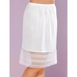 Unterrock WÄSCHEPUR, Damen, Gr. 40, weiß, 100% Polyester, unifarben, Röcke