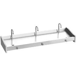 Kollektives handwaschbecken mit kalt-warmem mischsystem 3 druckknöpfen und armaturen - 1500x450x190 mm - 20834160 Eurast