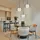 GLOBO Pendellampe 3-flg. LED 150 cm schwarz Rauchglas