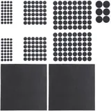 Relaxdays Filzgleiter 240er Pack, 2 Filzplatten zum Zuschneiden, Klebefilz, runde Möbelgleiter, versch. Größen, schwarz