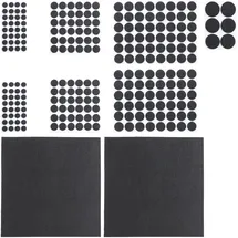 Relaxdays Filzgleiter 240er Pack, 2 Filzplatten zum Zuschneiden, Klebefilz, runde Möbelgleiter, versch. Größen, schwarz