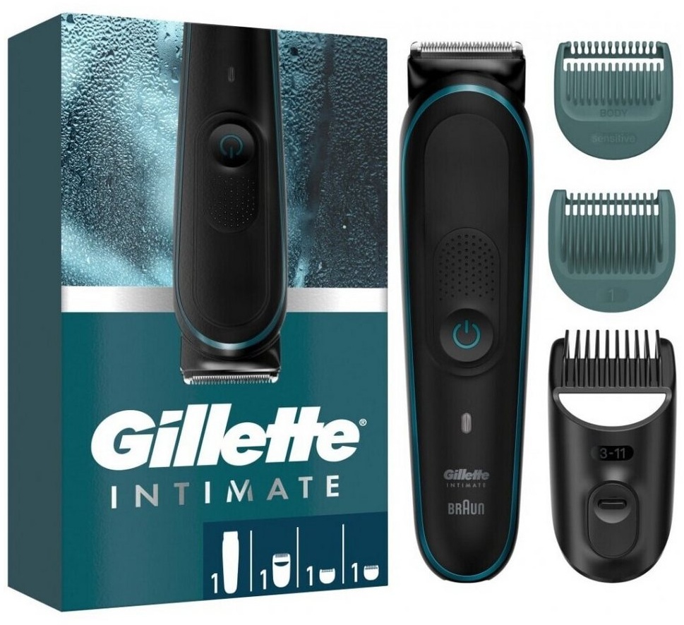 Gillette Körper- und Bikinitrimmer Intimate i5 - Präzisionstrimmer - schwarz/blau blau|schwarz