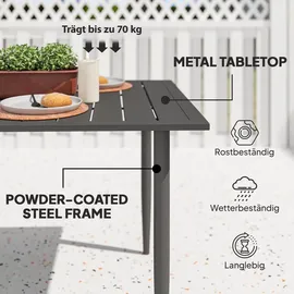 Outsunny Gartentisch 150 x 90 x 73 cm Schwarz